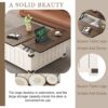 Farmhouse Style Lift Top Coffee Table With Storage And Charging Station - White Wood - Image 11