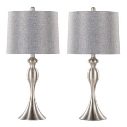 Ashland - Contemporary Table Lamp (Set of 2) - Nickel / Gray