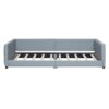 Queen & Twin Long Size Upholstered Platform Bed, Mother & Child Bed - Gray - Image 8