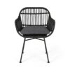 Outdoor Accent Chair With Steel Frame And Water Resistant Cushions (Set of 2) - Gray - Image 4