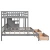 Full Over Twin & Twin Classic Triple Bunk Bed With Drawers And Guardrails - Gray - Image 12