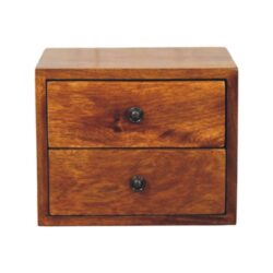 Solis - 2 Drawer Wall Mounted Nightstand - Brown