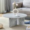 A Multi Style Decor Friendly Round Coffee Table, Featuring Modern Minimalism And Nordic Flair - White - Image 2