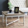 Square Alcott Coffee Table, French Countory Tray Table - White - Image 5