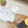 Contemporary Artistic Double Layer Coffee Table Marble And Wood Grain Collision - Transparent / White - Image 19