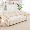 Premium Ergonomic 2 Seater Sofa With High Resilience Foam Cushions For Modern Living Spaces - White - Image 2