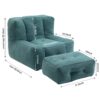 Fluffy Bean Bag Chair, Comfortable Bean Bag For Adults And Children, Super Soft Lazy Sofa Chair With Memory Foam And Ottoman, Indoor Modern Focus Bean Bag Chair For Living Room, Bedroom, Apartment - Green - Image 3