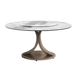 Round Dining Table With 360° Rotating Lazy Susan For Kitchen And Dining Room 6 Chairs - White