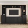 Minimalist - Entertainment Wall Unit Set With Bridge For TVs Up To 75", Ample Storage Space TV Stand With Adjustable Shelves - Black - Image 4