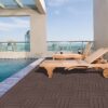 Plastic Interlocking Deck Tiles, Patio Flooring Outdoor Waterproof All Weather Use For Garden Poolside Front / Back Yard (Set of 44) - Light Coffee Color - Image 5