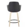 Boyne - Contemporary Fixed Height Counter Stool With Swivel Round Footrest (Set of 2) - Natural / Black - Image 5