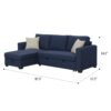 Pensole - Reversible Pop - Up Sleeper Sectional - Blue - Image 6