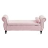 Luxurious Velvet Multifunctional Storage Ottoman Bench With Pillow - Pink - Image 11