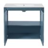 Bathroom Vanity Organizer With Sink, Solid Storage Cabinet - Retro Blue - Image 17
