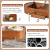Lift Top Coffee Table With 360 Degree Marble Patterned Rotating Tray, Hidden Compartment, Partially Assembled Wooden Center Table, Modern Oval Lift Tabletop For Home Living Room - Brown - Image 8