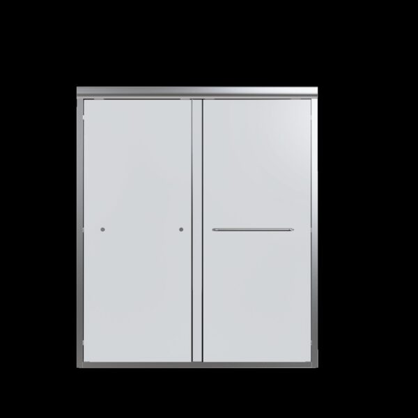 56" -60" W*70" H Semi-Frameless Double Sliding Shower Door, Bypass Shower Door, 1 / 4" (6Mm) Thick SGCC Tempered Glass Door - Chrome
