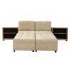 Versatile Sofa Bed Modular Sofa Free Combined Sofa With 2 Storage Racks - Brown - Image 10