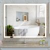 LED Bathroom Vanity Mirror, Wall Mounted Adjustable White / Warm / Natural Lights Anti-Fog Touch Switch With Memory Modern Smart Large Bathroom Mirrors - Silver - Image 2