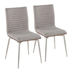 Mason - Contemporary Dining / Chair With Swivel (Set of 2) - Walnut / Gray