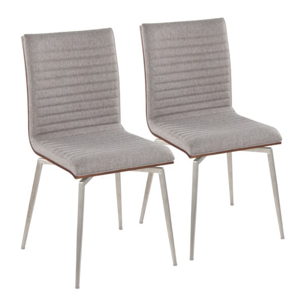 Mason - Contemporary Dining / Chair With Swivel (Set of 2) - Walnut / Gray