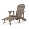 Malibu - Rustic Style Reclining Adirondack Chair With Footrest - Gray - Image 9