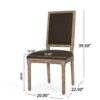 French Country Style Dining Chair Set With Upholstered Seats And Cane Backrest - Brown - Image 3