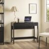 Transitional Reeded Writing Desk With Drawer - Black - Image 7