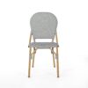 Outdoor Rattan And Aluminum Armless French Bistro Chairs (Set of 2) - Dark Gray - Image 6
