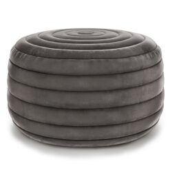 Vivienne - Round Pouf - Gray
