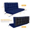 Outdoor Swing Seat Cushions Replacement, 2 3 Seater Waterproof Thicken Washable Pad - Navy Blue - Image 3