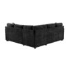 Modern L Shaped Sectional Sofa Bed With Hidden Storage Chenille Upholstery - Black - Image 11