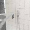 Dual Shower Head Ceiling Mount Square Rain Shower System With Adjustable Flow - Chrome - Image 5