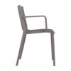 4 Piece Stackable Single Chairs With Vertical Stripe Design For All Weather - Warm Gray - Image 4