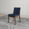Laura - Linen Dining Chair (Set of 2) - Dark Blue / Dark Brown - Image 15