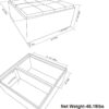 Avalon - Square Coffee Table Storage Ottoman - Blue - Image 9