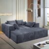 Modern 6 Piece Modular U Shaped Sectional Sofa With Chaise Lounge And Soft Corduroy Upholstery - Gray - Image 9