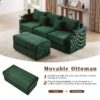 Modern Style 3 Seater Sofa Sectional Sofa Couch With Storage Space, A Movable Ottoman, Two USB Ports, Two Cup Holders, A Phone Holder For Living Room - Green - Image 17