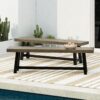 Cloud - Outdoor Bench With Acacia Wood Frame And Slat Panel Design (Set of 2) - Sandblast Gray / Black - Image 4