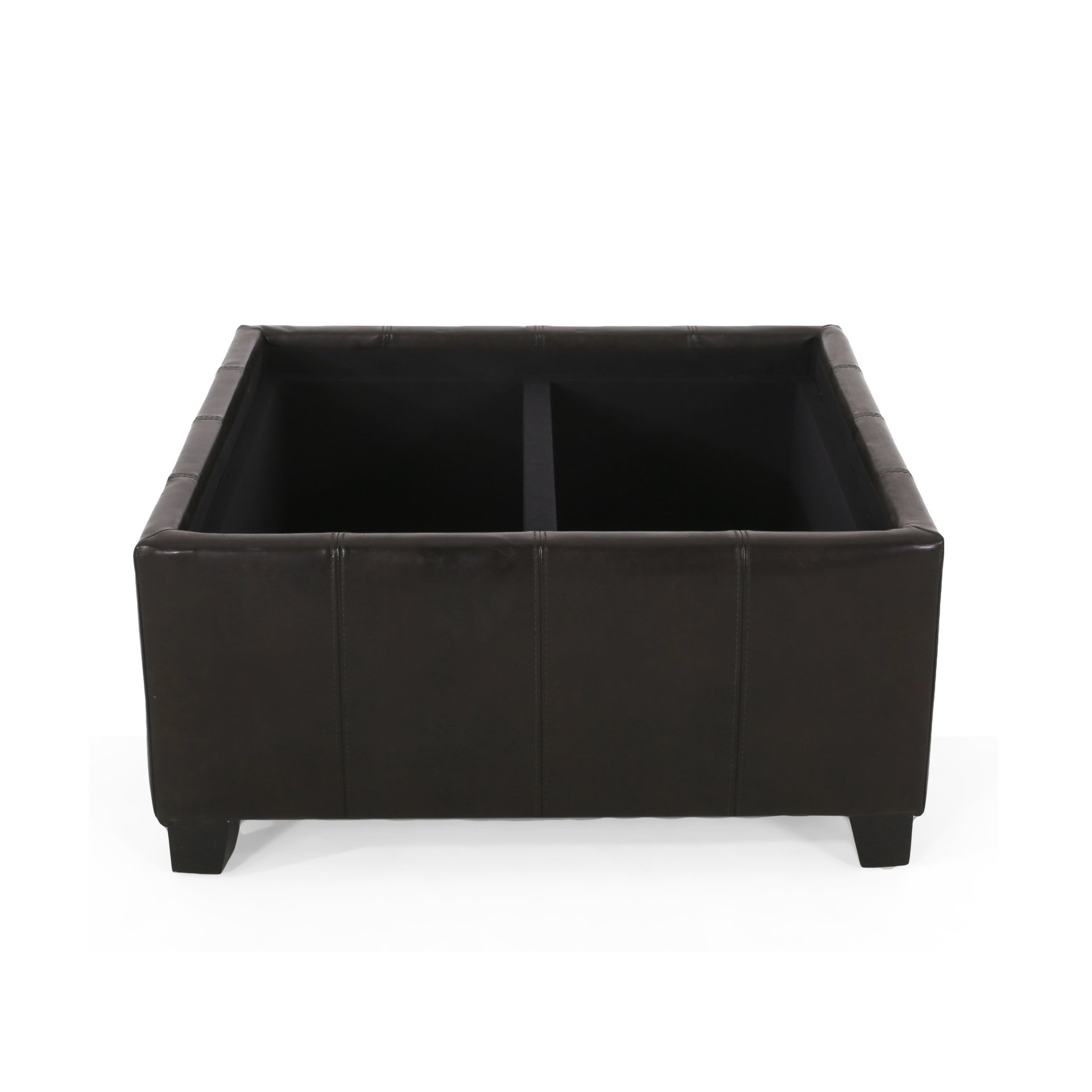 Contemporary Ottoman With Storage And Tray Tops - Brown - Image 9