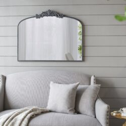 Classic Design Large Arch Mirror And Baroque Inspired Frame For Living Room Bathrrom Enterway Console - Black