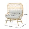 Palos - Outdoor Wicker Loveseat - Light Brown - Image 3