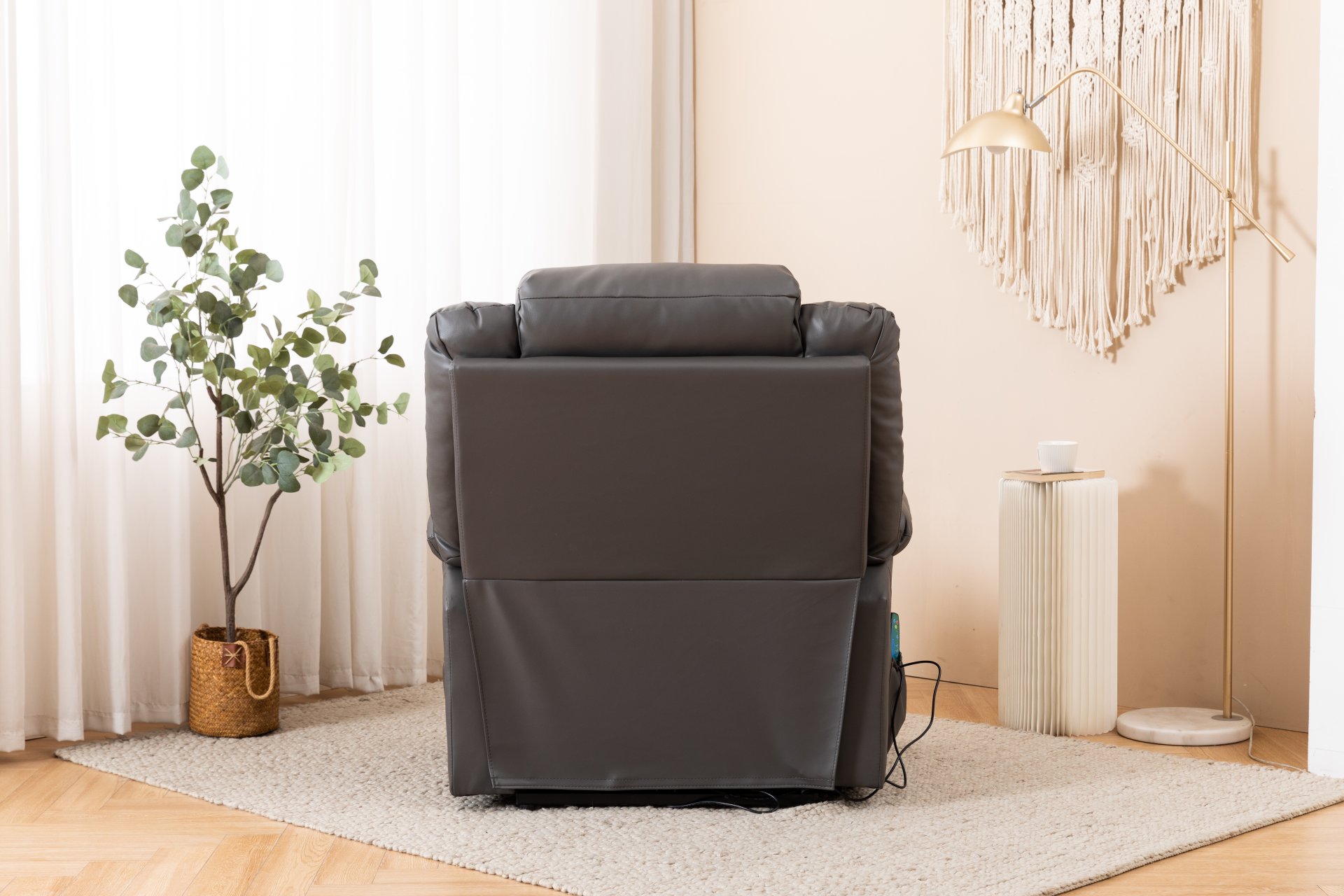 Electric Power Massage Recliner Chair - Dark Gray - Image 3