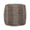 Barracuda - Handcrafted Cotton Pouf With Chevron Pattern - Brown / Beige - Image 4