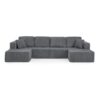 Modern Minimalist Style U Shape Modular Sectional Sofa Sleeper - Gray - Image 9