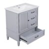 30" Bathroom Vanity With Sink, Bathroom Cabinet With A Door, 3 Drawers Legs, Adiustable Foot Pads - Gray - Image 17