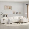 Modular Sectional With Deep And Wide Seat, U Shaped Cloud Couch Set With Double Cushions 6 Seat Sofa With Movable Ottomans Oversized - Cream - Image 7