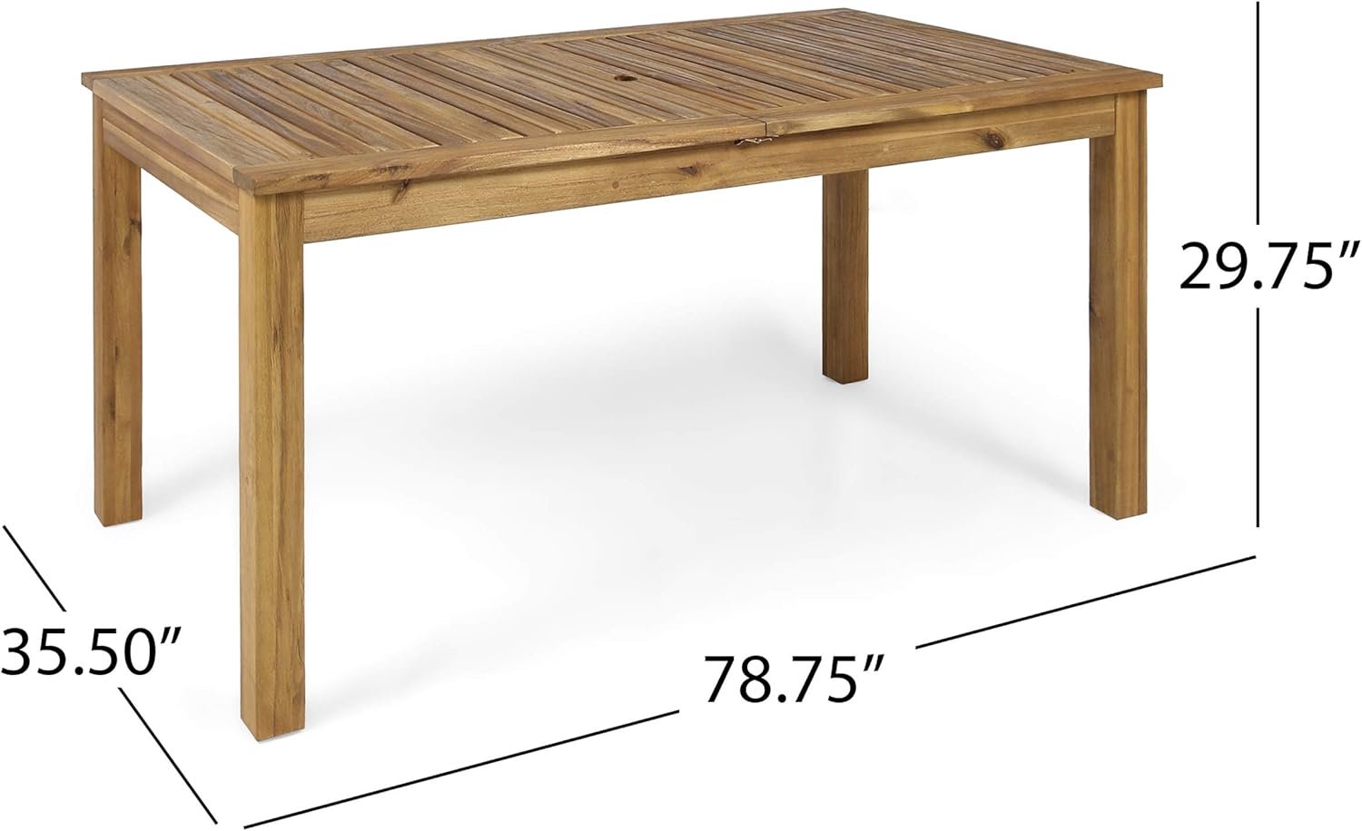 Outdoor 6 Seater Expandable Dining Set With Cushions - Sandblasted Natural / Beige - Image 4