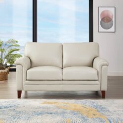 Westcott - Leather Loveseat - Beige