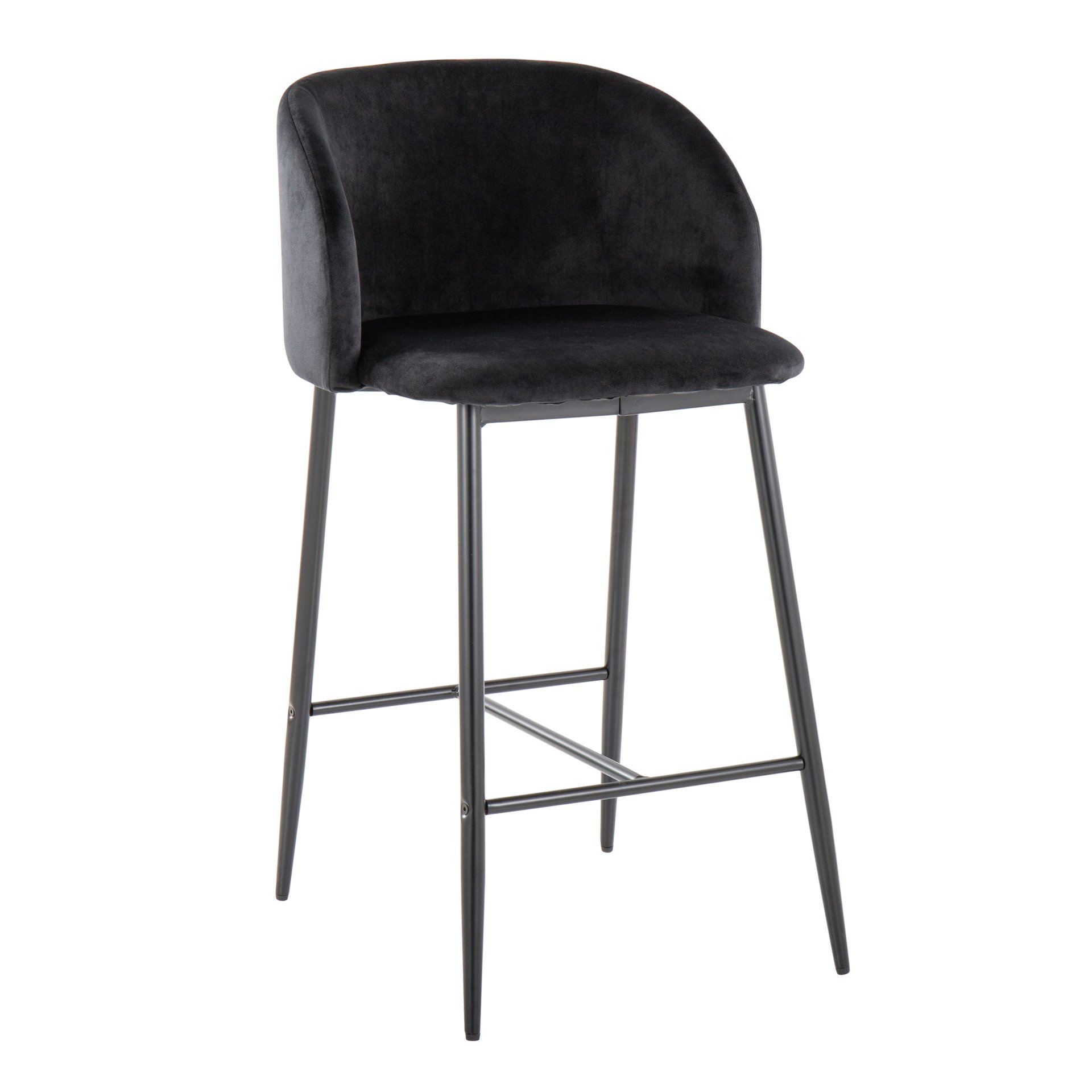 Fran - Contemporary Fixed Height Counter Stool (Set of 2) - Black - Image 2