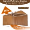 Heavy Duty Storage Shed With Windows, Lockable Door & Ventilation Weatherproof Outdoor Garden Shed - Brown - Image 9